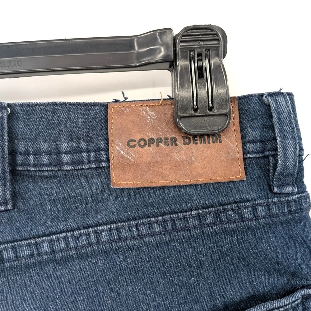 Copper Denim Jean Shorts Dark Wash Stretch‎ Cuffed Casual 30 S Long Walking 8